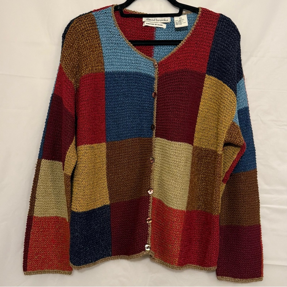 Vintage David Brooks Colorful Patchwork Women's Sweater